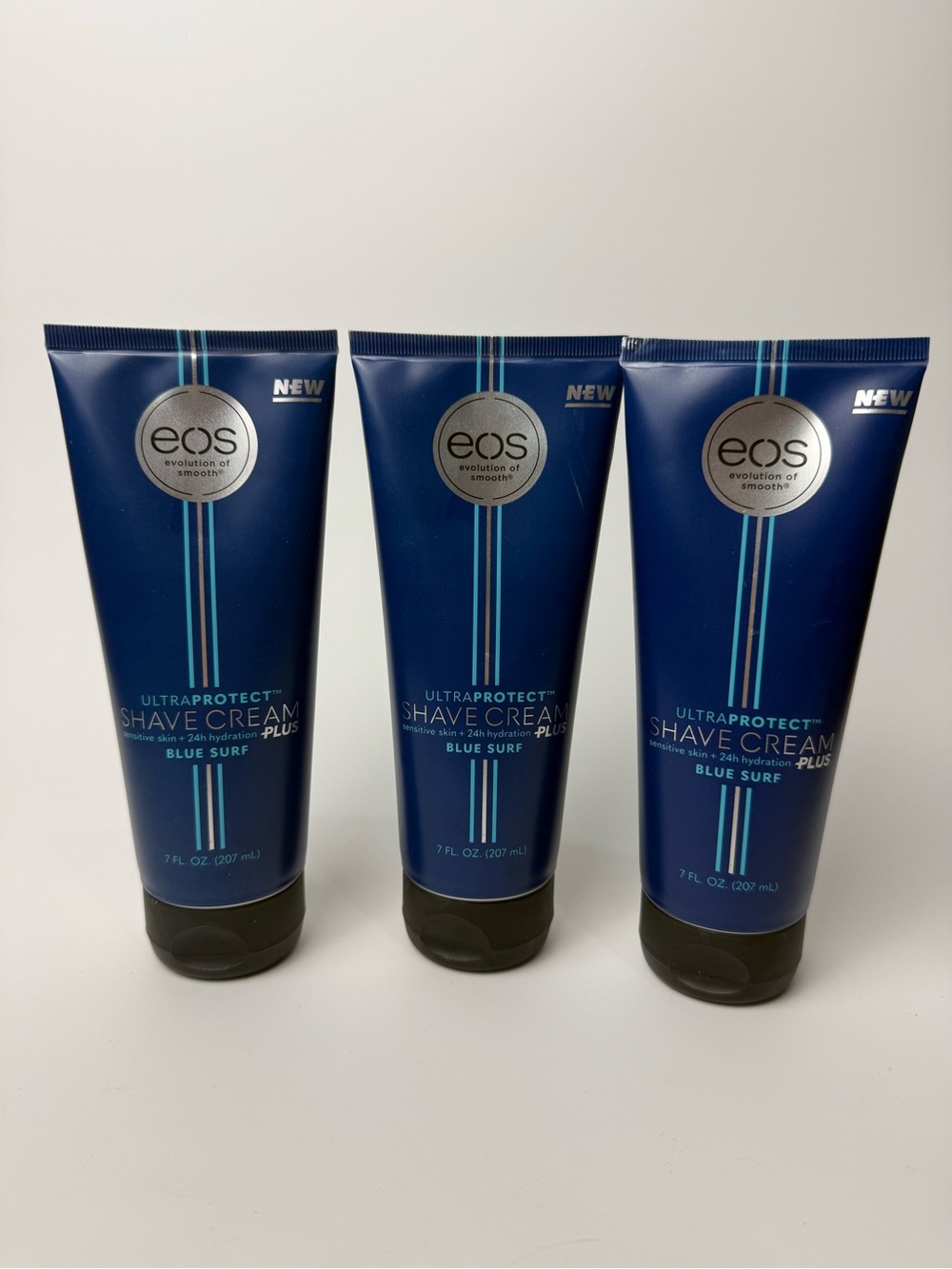 eos UltraProtect™ Men's Shave Cream, Blue Surf, Sensitive Skin, 7 Fl Oz (3 Pack)